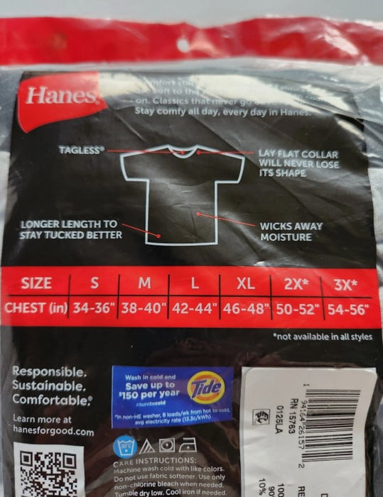Hanes Red Label Men's Crewneck Dyed T-Shirt 6pk - Black/Gray/Blue XXL