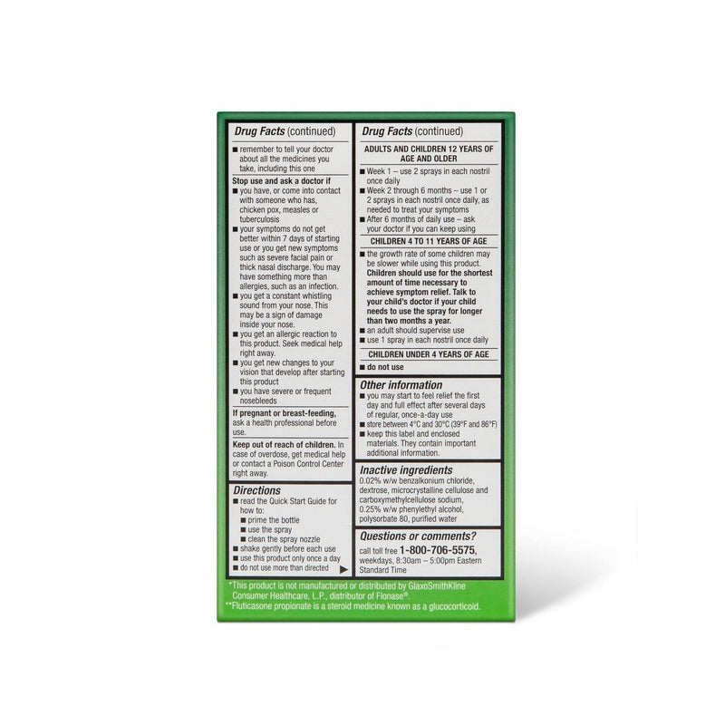 Fluticasone Propionate Allergy Relief Nasal Spray - 144 sprays/0.62 fl oz - up & up
