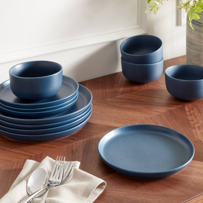 12pc Stoneware Tilley Dinnerware Set Blue - Threshold (LOCAL PICKUP ONLY)