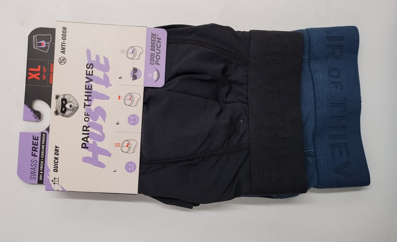 Pair of Thieves Men's Hustle Boxer Briefs 2pk - Black/Blue XL