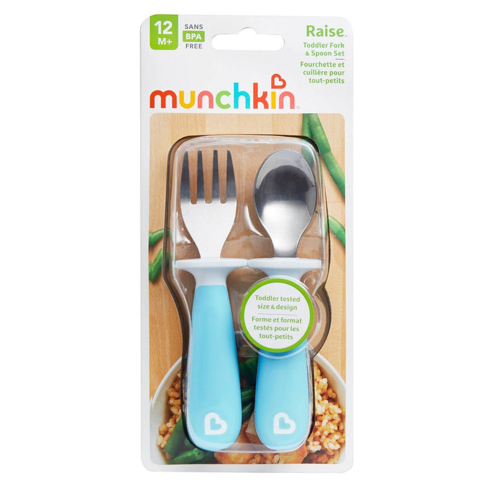 Munchkin Raise Toddler Fork and Spoon Set - 2pk - Blue