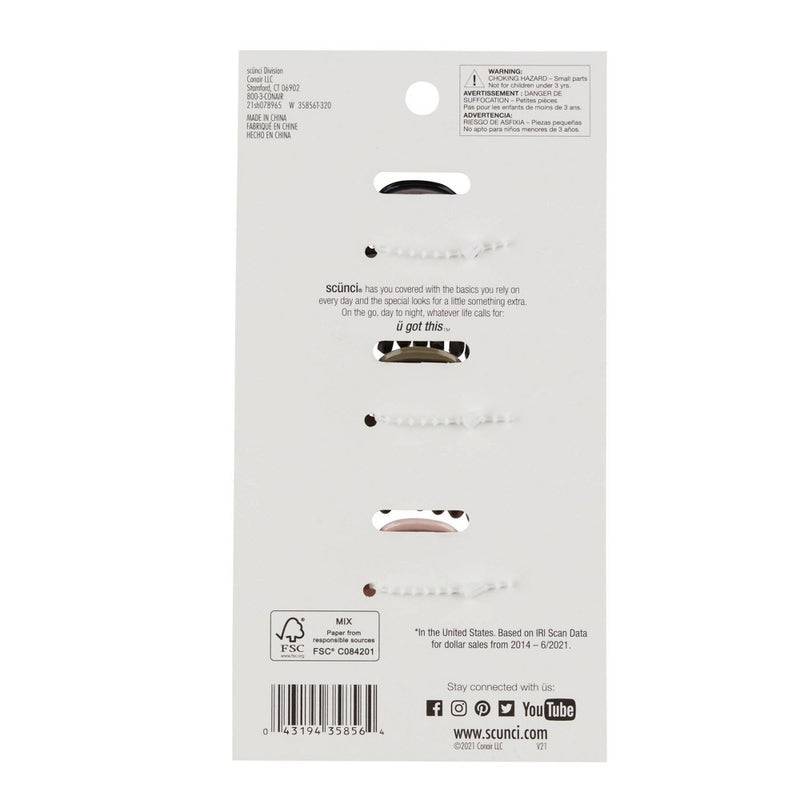scunci Jaw Clips - 3pk