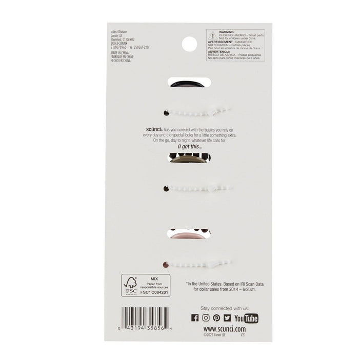 scunci Jaw Clips - 3pk