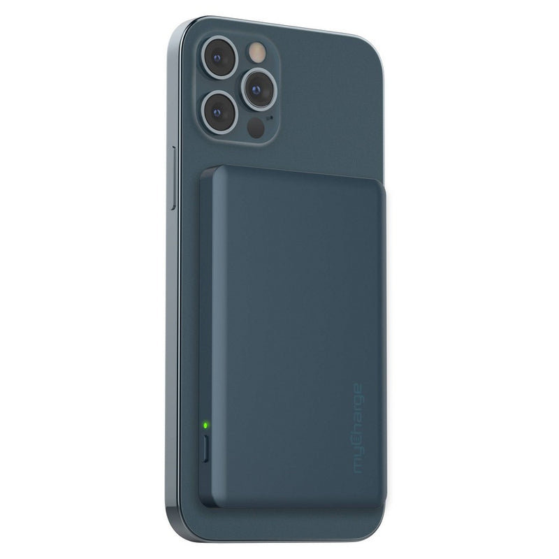 myCharge Maglock 3k 3000mAh/12W Wireless Charger + USB-C Power Bank - Blue