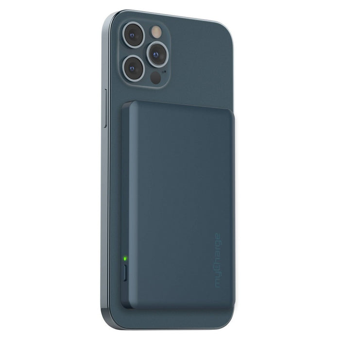 myCharge Maglock 3k 3000mAh/12W Wireless Charger + USB-C Power Bank - Blue
