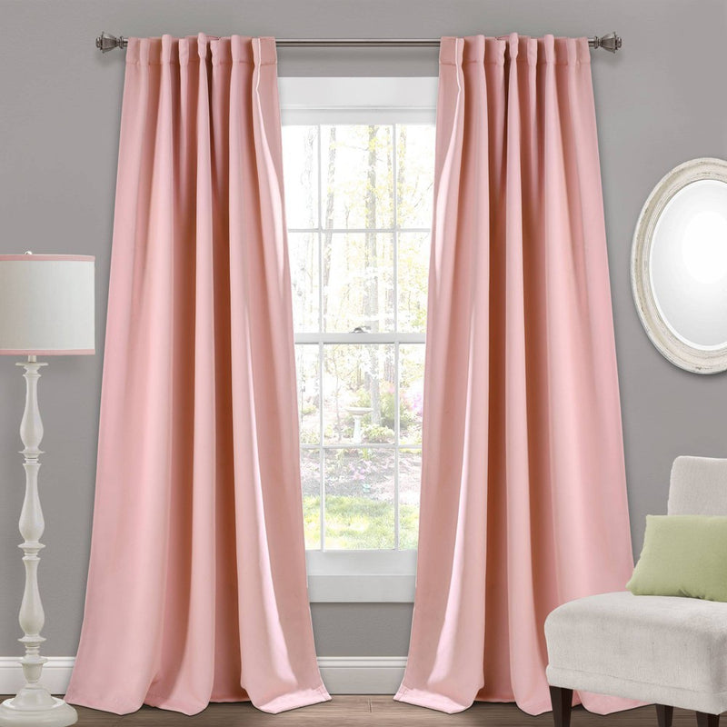 84"x52" Insulated Back Tab Blackout Window Curtain Panels Pink - Lush Decor (LOCAL PICKUP ONLY)
