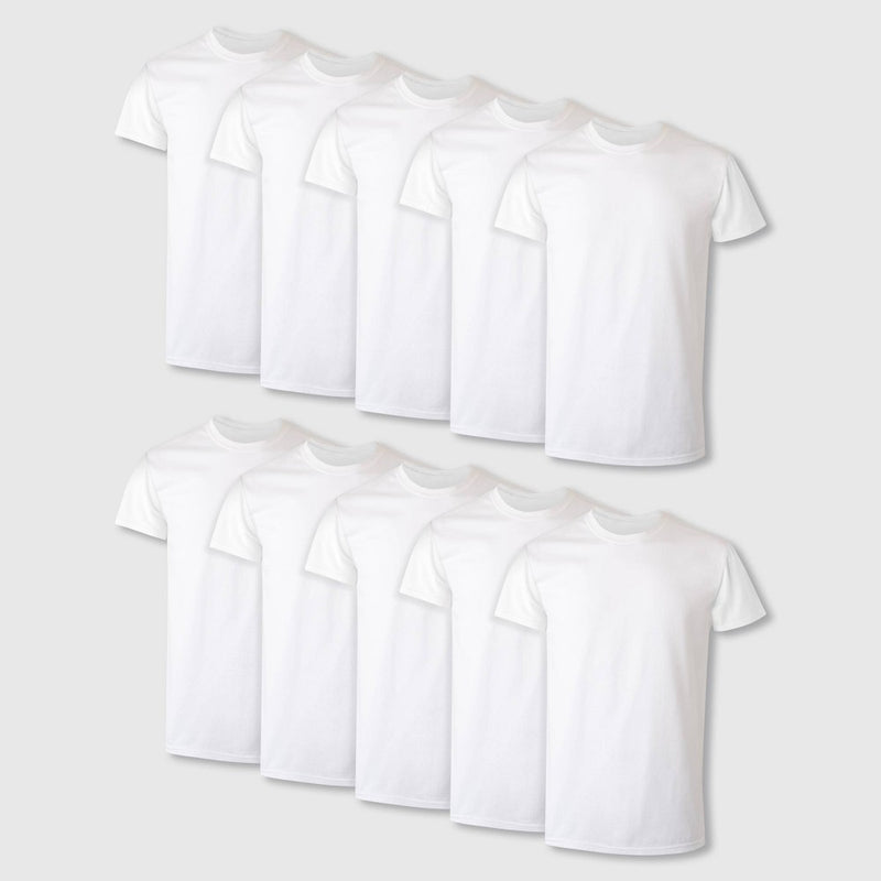 Hanes Men's Moisture-Wicking Crewneck Undershirt 10pk - White XL