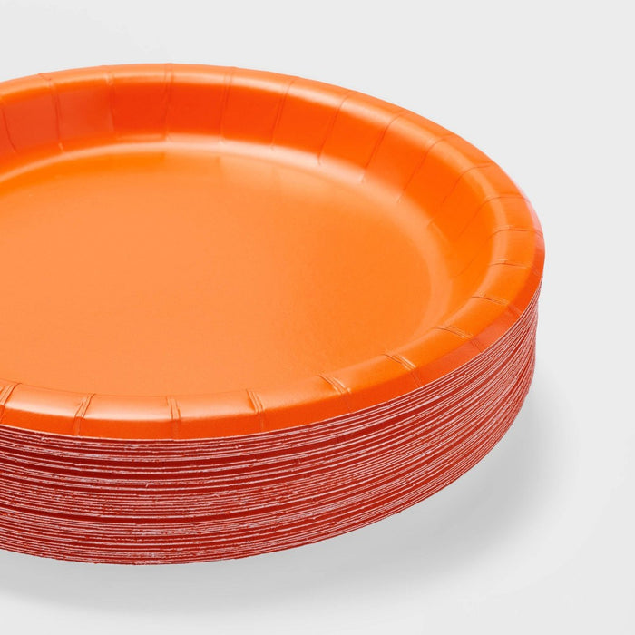 40ct Fall Dinner Plate Orange - Spritz