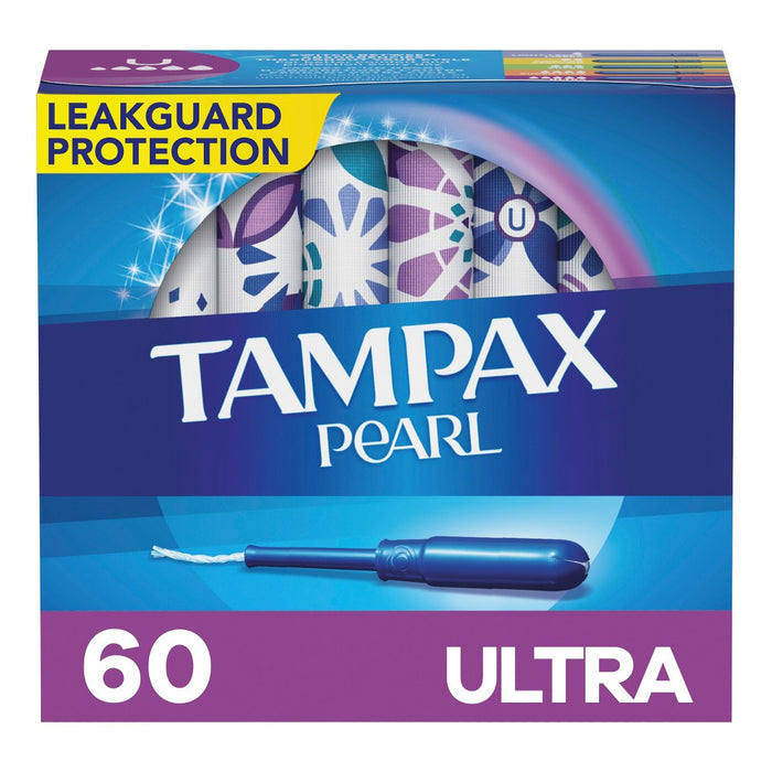 Tampax Pearl Ultra Absorbency with LeakGuard Braid Tampons - Unscented - 60ct