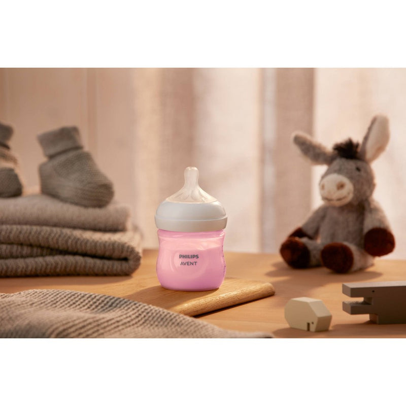 Philips Avent Natural Baby Bottle with Natural Response Nipple - Pink - 4oz