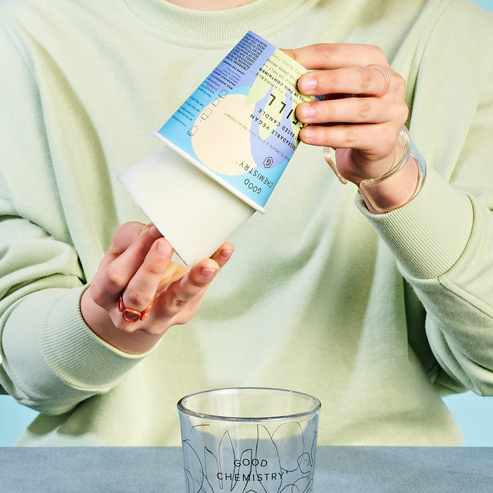 Good Chemistry Refillable Glass Candle Mint and Lit - 8.3 oz