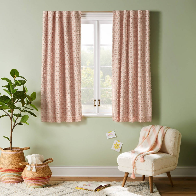 63" Blackout Clipped Dotted Kids' Panel Pink - Pillowfort