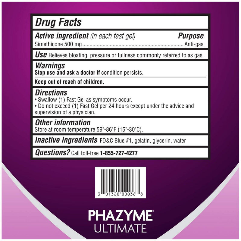 Phazyme Ultimate Anti-Gas & Bloating Relief Fast Gels - 20ct