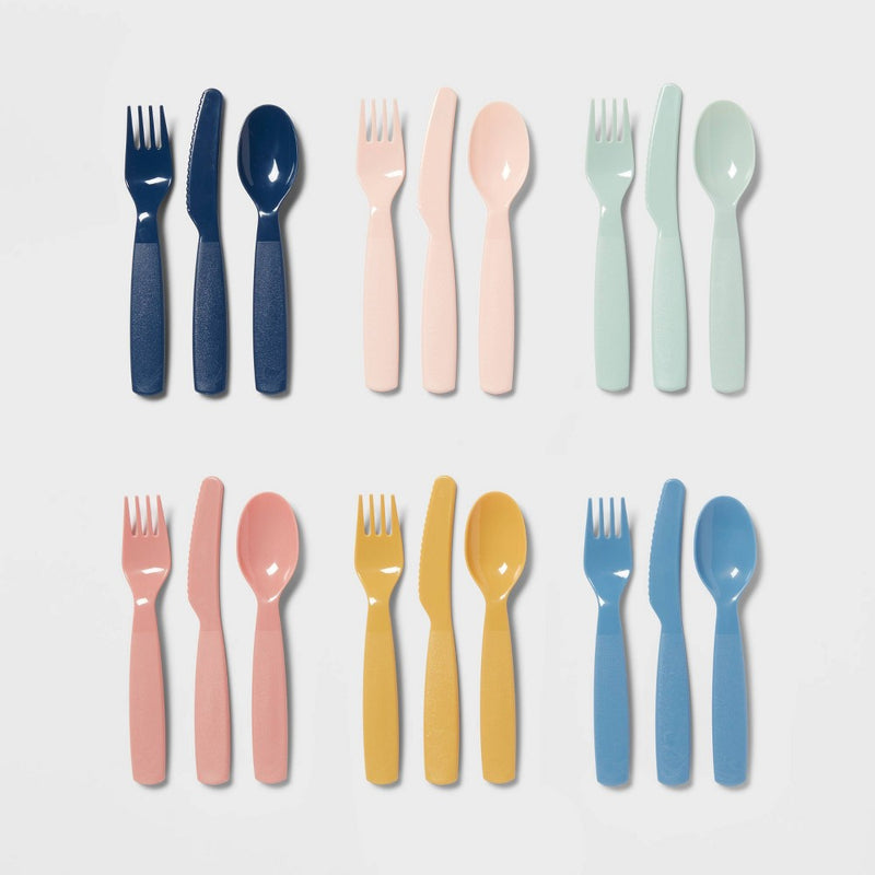 18pc Plastic Kids' Silverware Set - Pillowfort