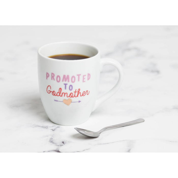 Pearhead Ceramic Mug - Promoted to Godmother - 14oz