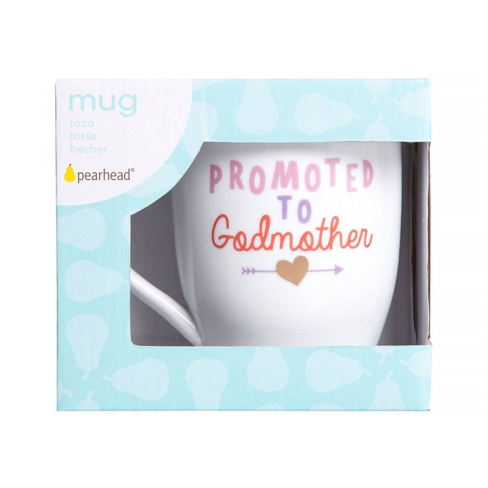 Pearhead Ceramic Mug - Promoted to Godmother - 14oz