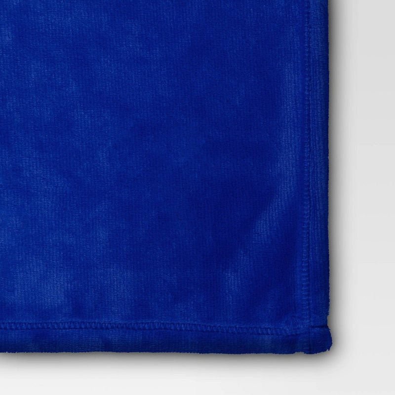 Solid Plush Throw Blanket Abstract Blue
