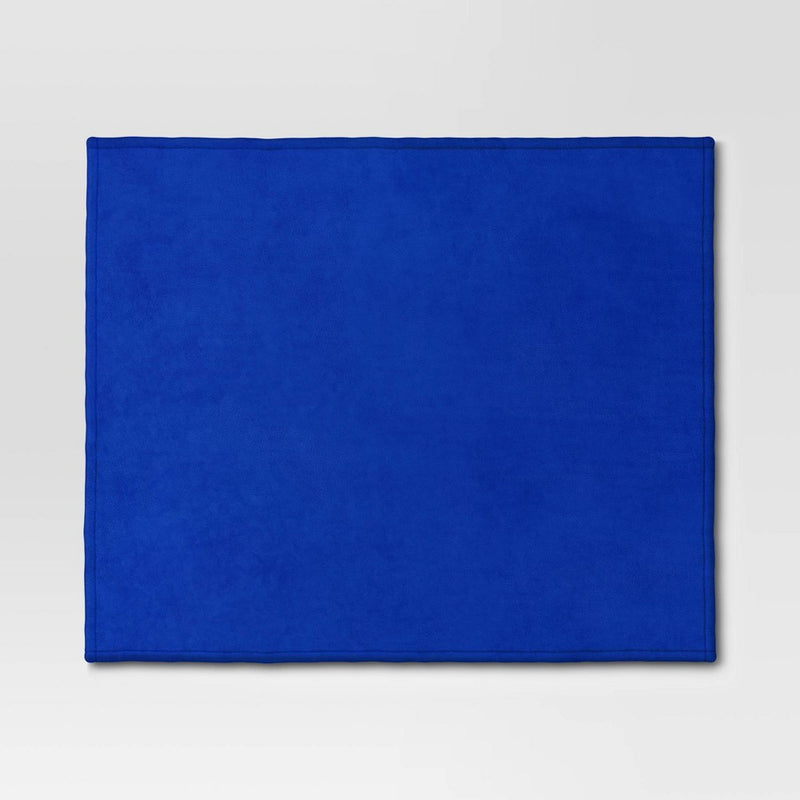 Solid Plush Throw Blanket Abstract Blue