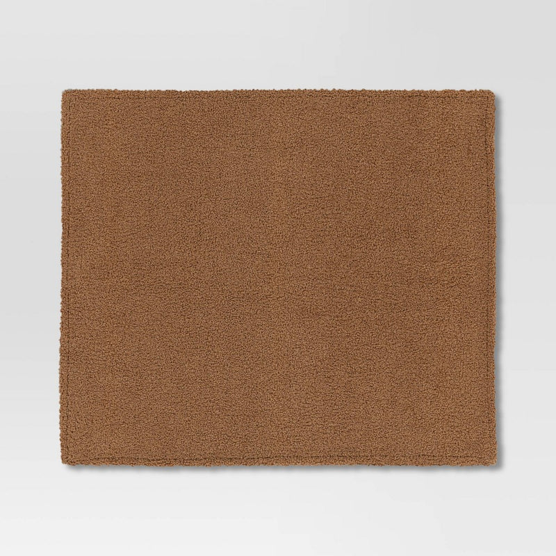 Teddy Boucle Throw Blanket Brown - Threshold
