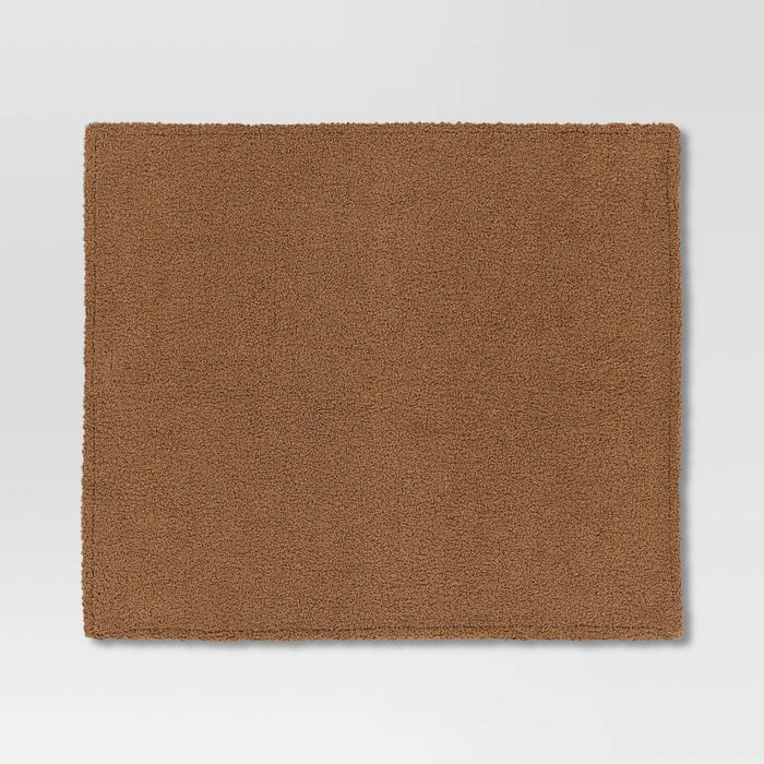 Teddy Boucle Throw Blanket Brown - Threshold