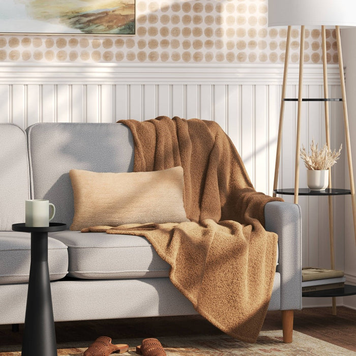 Teddy Boucle Throw Blanket Brown - Threshold