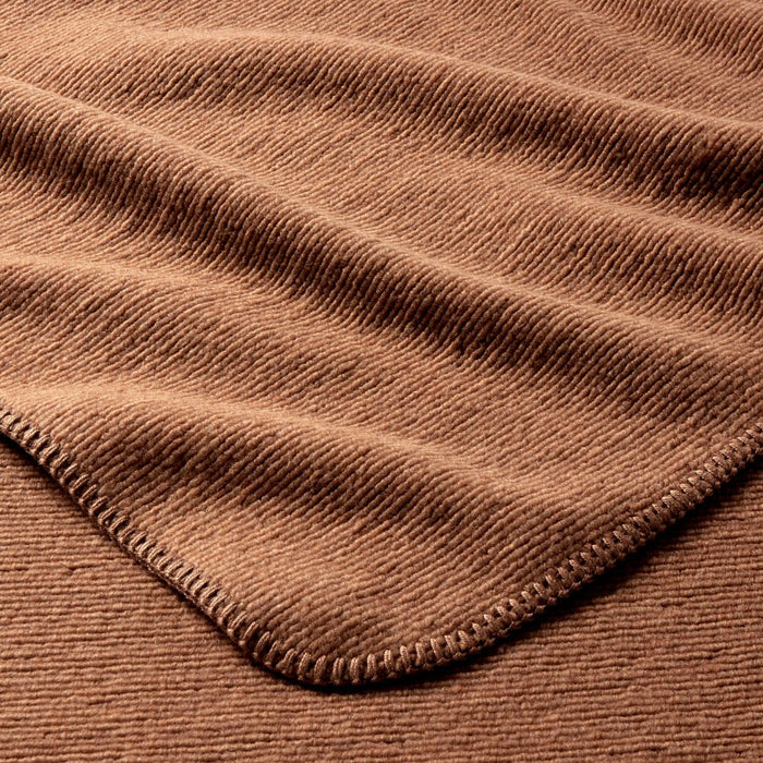 60"x80" Ribbed Faux Wool Bed Throw Blanket Brown - Threshold