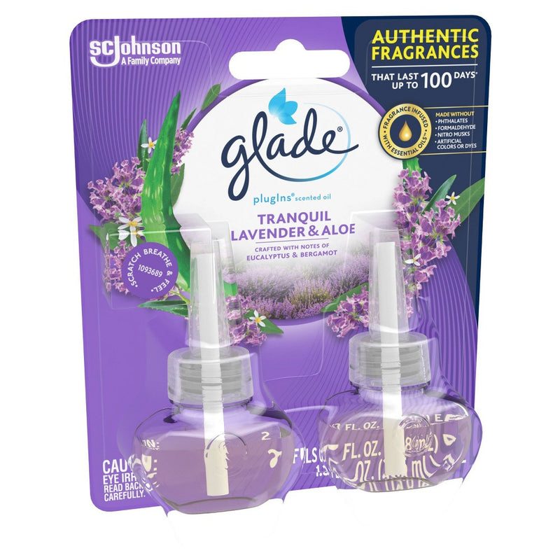 Glade PlugIns Scented Oil Air Freshener Refills - Tranquil Lavender & Aloe - 3.32 fl oz/2pk