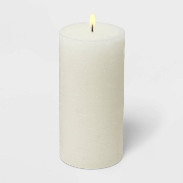 6" x 3" Pillar Candle Soft Cotton White - Threshold