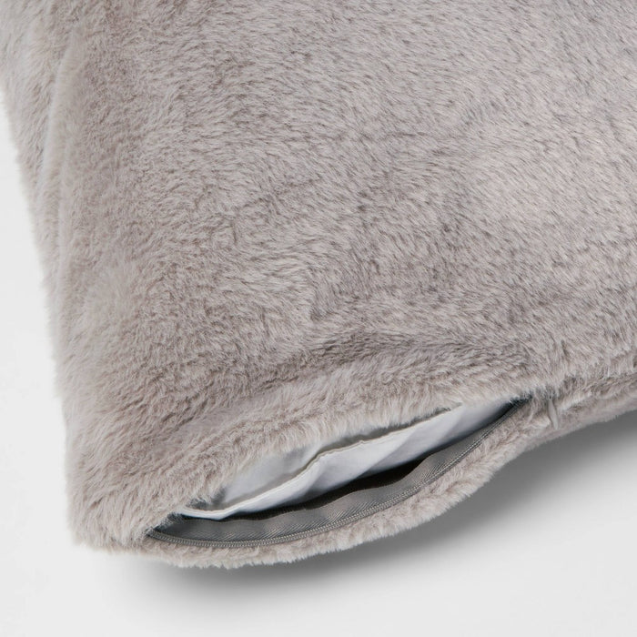 Plush Body Pillow Cover Gray - Room Essentials