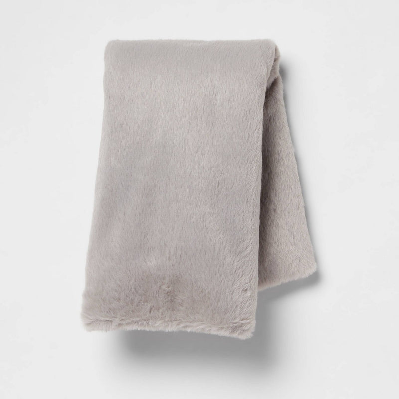 Plush Body Pillow Cover Gray - Room Essentials