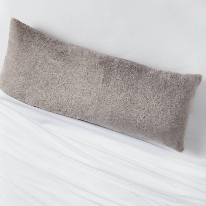 Plush Body Pillow Cover Gray - Room Essentials