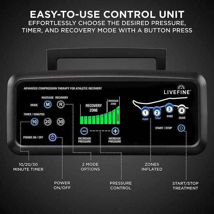LiveFine Foot Massager Machine with Control Unit Pump for Pain Relief