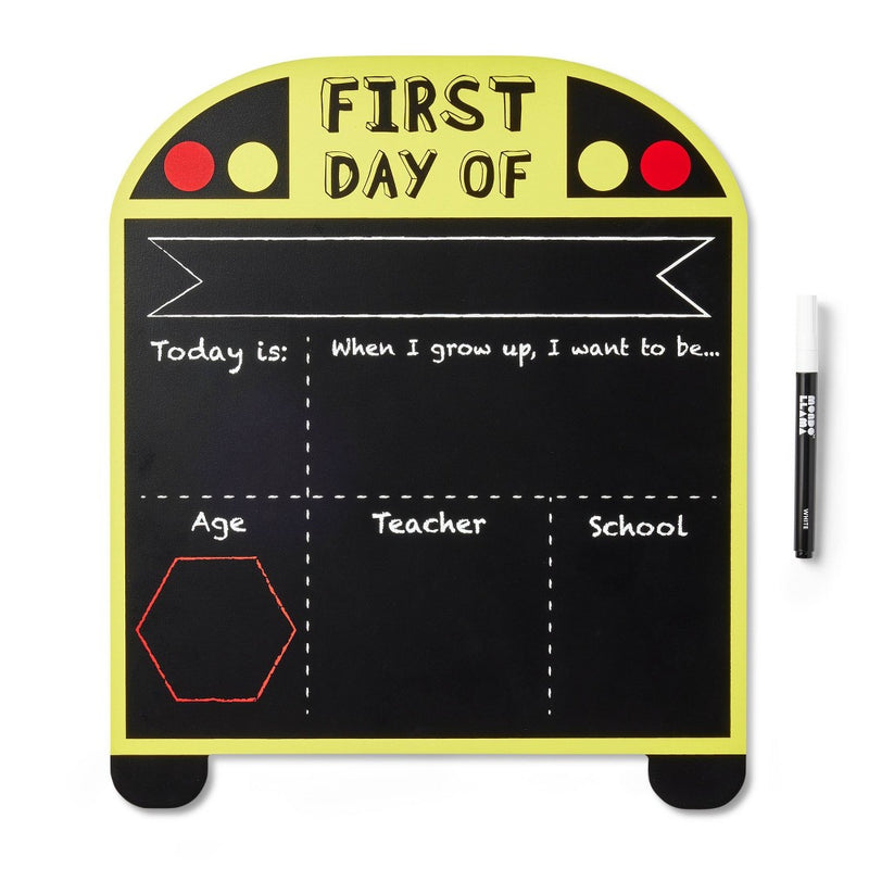 Reversible First & Last Day of School Sign School Bus - Mondo Llama