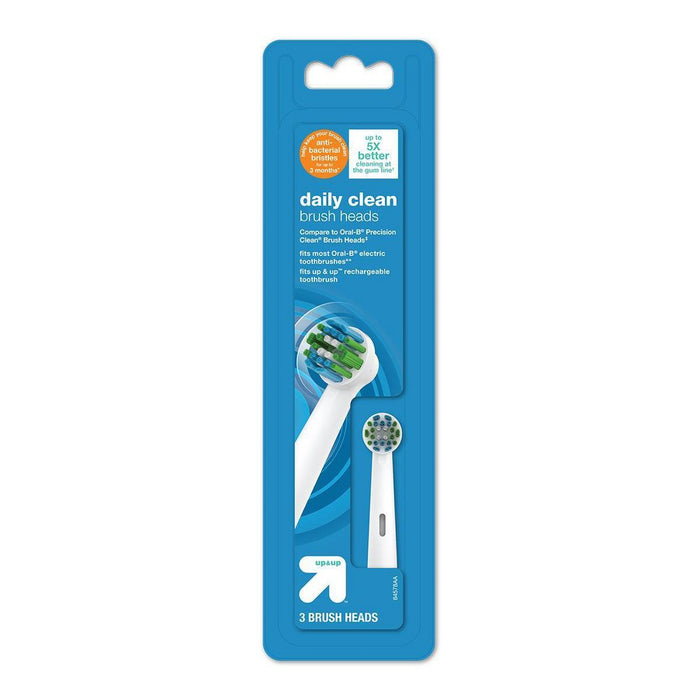 Daily Clean Brush Heads - 3ct - up & up (Fits up & up rechargeable toothbrush and more)