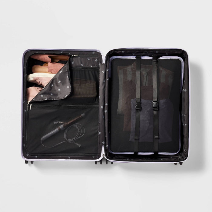 Signature Hardside Large Checked Spinner Suitcase Matte Thistle - Open Story (LOCAL PICKUP ONLY)