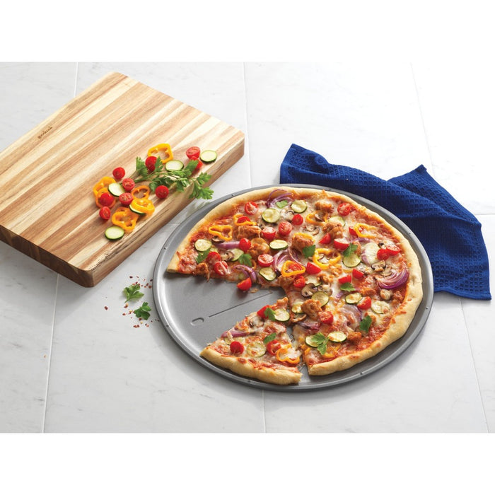 GoodCook 16" Nonstick Steel Ready Pizza Pan with Guides Gray
