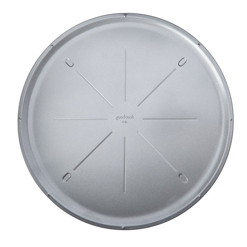 GoodCook 16" Nonstick Steel Ready Pizza Pan with Guides Gray