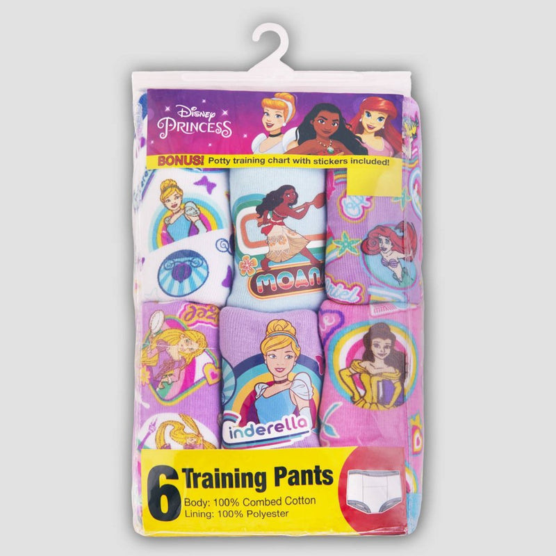 Toddler Girls' Disney Princess 6pk Training underwear 2T