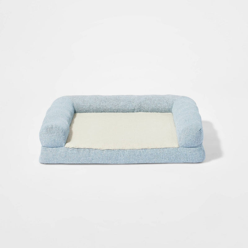 Sofa Bolster Dog Bed - M - Light Blue - Boots & Barkley (LOCAL PICKUP ONLY)