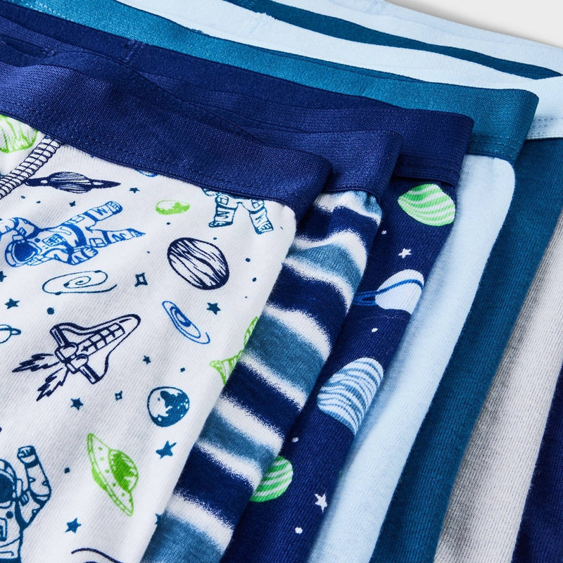 Boys' 7pk Space Boxer Briefs - Cat & Jack Blue/White XS