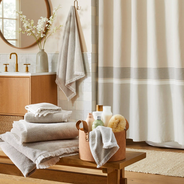 Microstripe Terry Cotton Hand Towel Taupe - Hearth & Hand with Magnolia