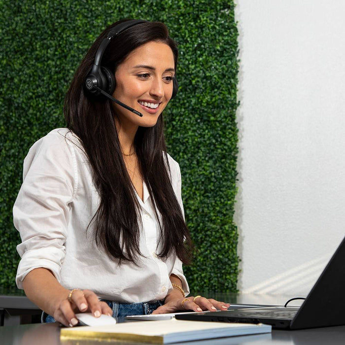 JLab Go Work Hybrid Bluetooth Wireless Headset - Black