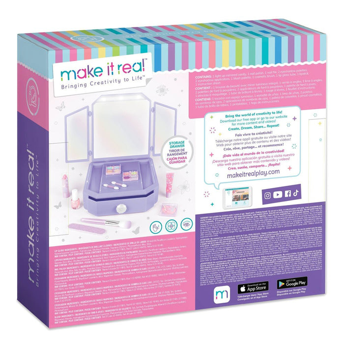 Make It Real Deluxe Light Up Mirrored Vanity and Cosmetic Set