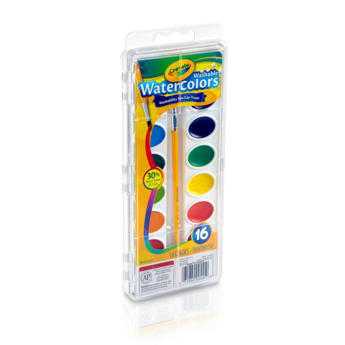Crayola 16ct Washable Watercolor Paints with Brush