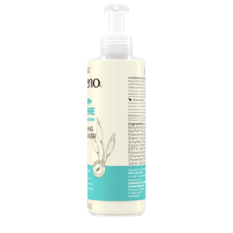Aveeno Calm + Restore Face Cleanser for Sensitive Skin with Nourishing Oat & Feverfew - Fragrance Free - 7.8 fl oz