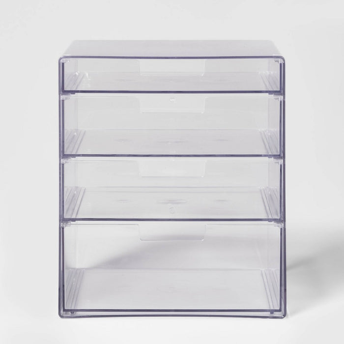 4 Drawer Stackable Countertop Organizer Clear - Brightroom