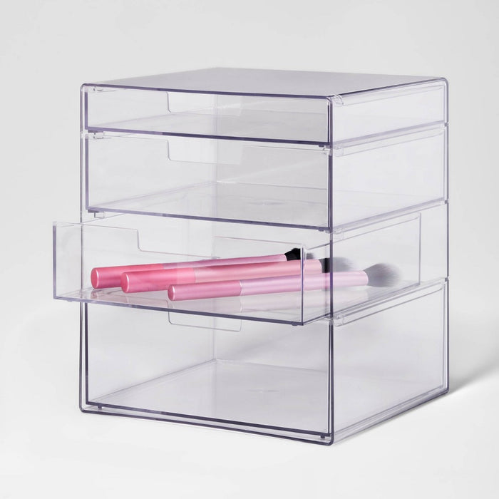 4 Drawer Stackable Countertop Organizer Clear - Brightroom