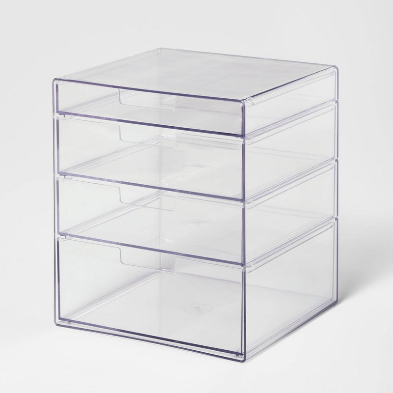4 Drawer Stackable Countertop Organizer Clear - Brightroom