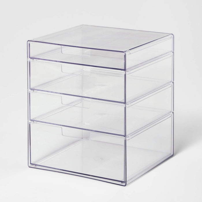 4 Drawer Stackable Countertop Organizer Clear - Brightroom