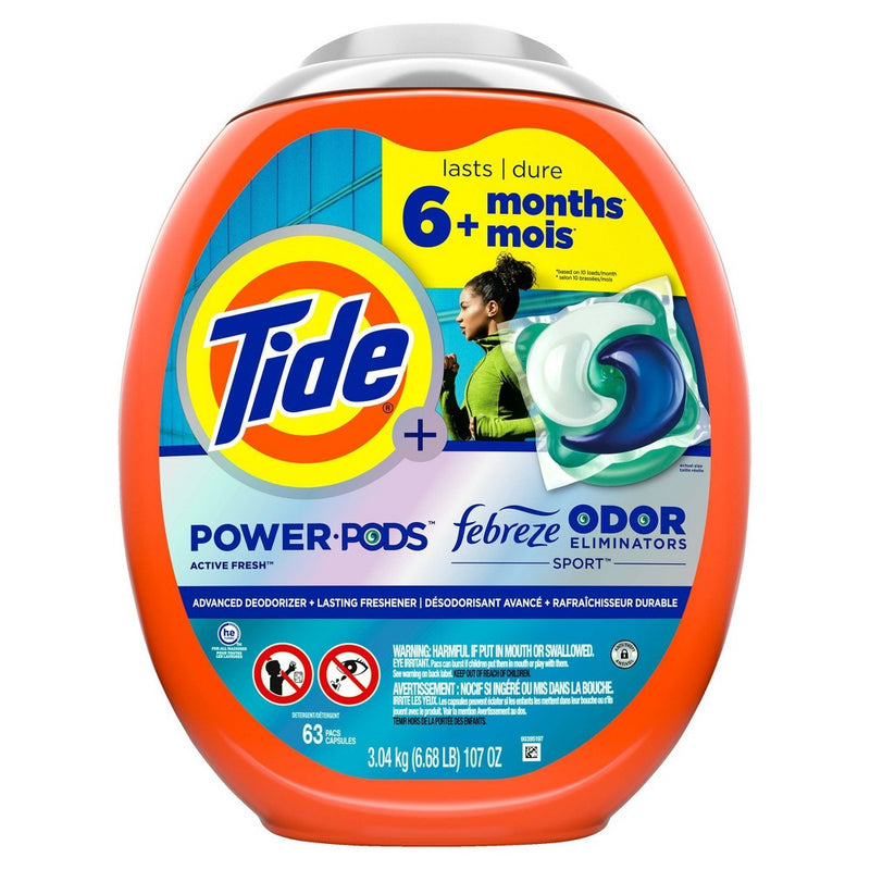 Tide Febreze Odor Laundry Detergent - Sport - 63ct